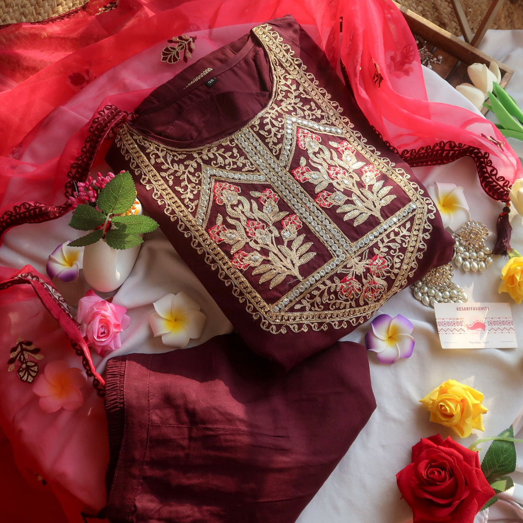 Banno Ki Saheli Suit Set - Mulberry